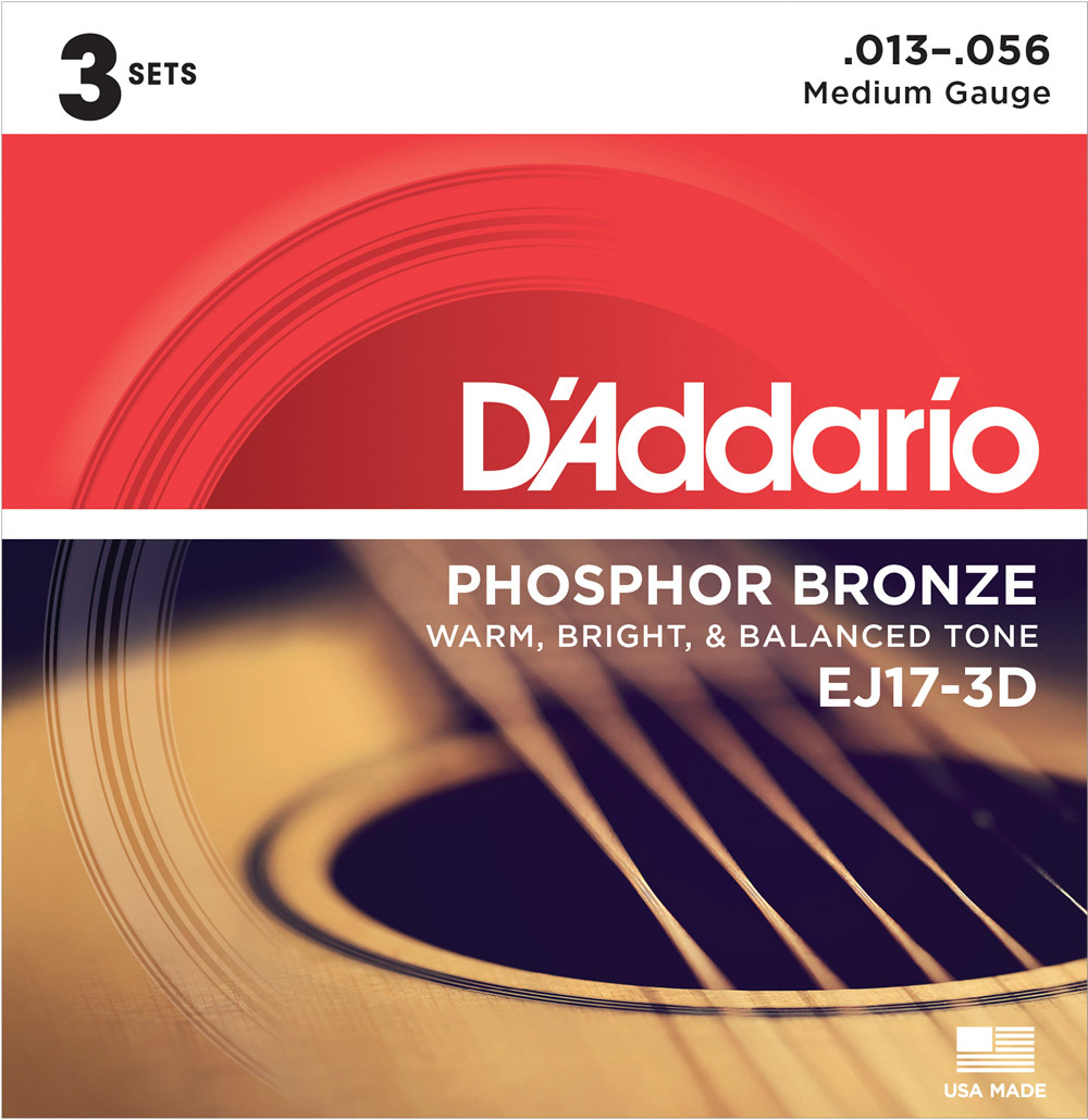 D'Addario EJ17/3D フォスファーブロンズ 13-56 ミディアム 3セット 【 ダダリオ アコースティックギター弦 お買い得な3パック  】 島村楽器オンラインストア