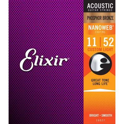 Elixir NANOWEB フォスファーブロンズ 11-52 カスタムライト #16027 【エリクサー アコースティックギター弦】