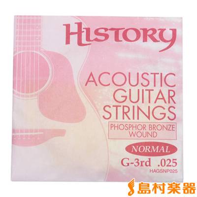 HISTORY HAGSNP025 アコースティックギター弦 G-3rd .025 【バラ弦1本】 【ヒストリー】