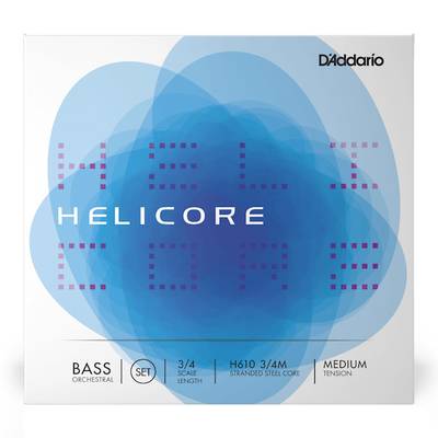 D'Addario H610 3/4M コントラバス弦 Helicore Orchestral Bass strings ミディアムテンション 3/4スケール セット弦 【ダダリオ】