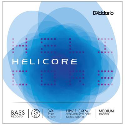 D'Addario HP611 コントラバス弦 Helicore Pizzicato Bass strings ミディアムテンション 3/4スケール G線 【バラ弦1本】 【ダダリオ】