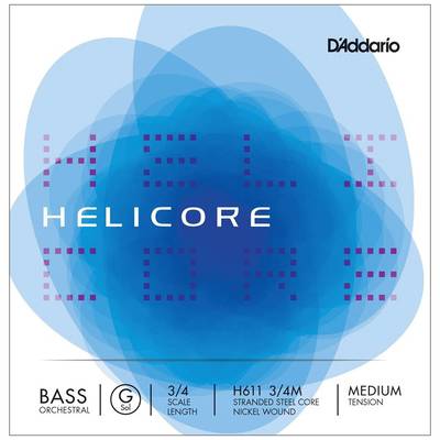 D'Addario H611 コントラバス弦 Helicore Orchestral Bass strings ミディアムテンション 3/4スケール G線 【バラ弦1本】 ダダリオ 