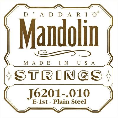 D'Addario J6201 フラットマンドリン弦 Mandolin Family 80/20 Bronze 010 【バラ弦1本】 ダダリオ 