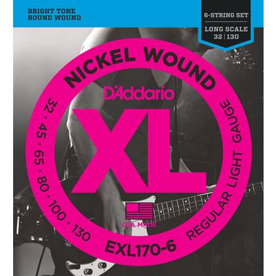 D'Addario EXL170/6 ニッケル 32-130 6-String レギュラーライト ダダリオ 6弦エレキベース弦