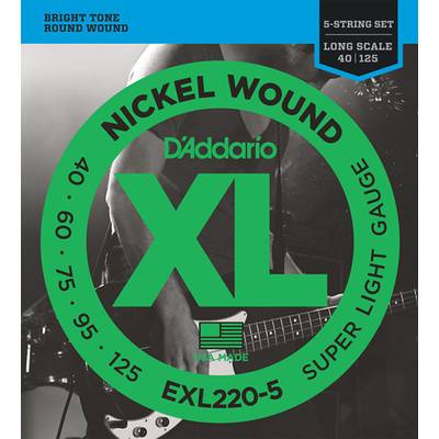 D'Addario ENR71-5SL セミフラットワウンド 45-130 5-String