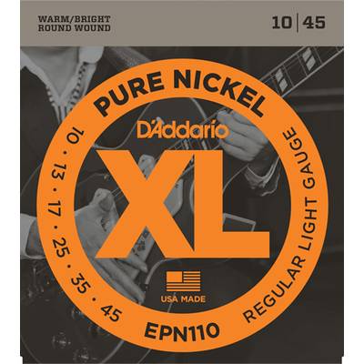 D'Addario EPN110 エレキギター弦 XL Pure Nickel Round Wound レギュラーライトゲージ 010-045 【ダダリオ】