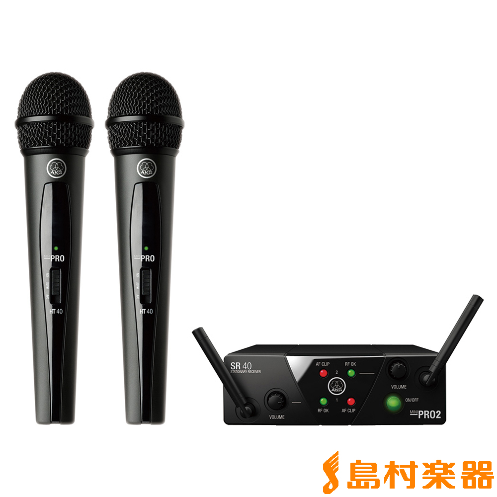 AKG WMS40 PRO MINI2 VOCAL SET DUAL 2チャンネルB帯ワイヤレスシステム 【アーカーゲー】