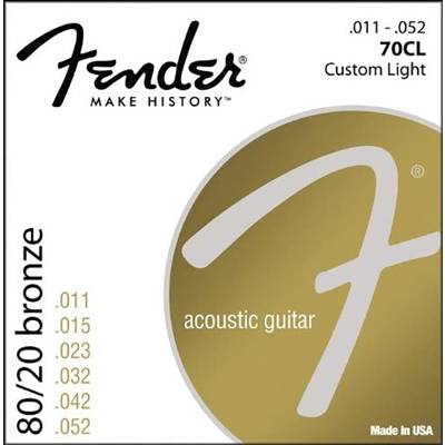 Fender 70CL 80/20ブロンズ 11-52 カスタムライト フェンダー アコースティックギター弦