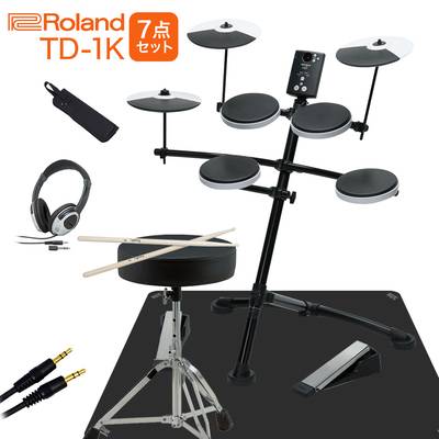 【好きな曲と一緒に練習セット】 Roland 電子ドラム TD-1K マット付き自宅練習7点セット ローランド【即納可能】【オンラインストア限定 TD1K V-Drums】 