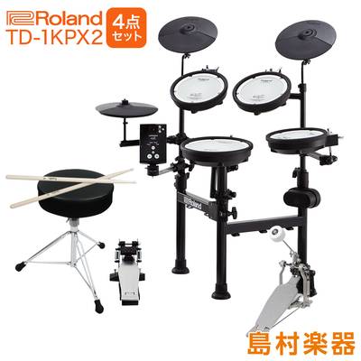 Roland 電子ドラム TD-1KPX2 V-Drums Portable 自宅練習4点セット【折りたたみ式】 【オンラインストア限定 TD1KPX2】