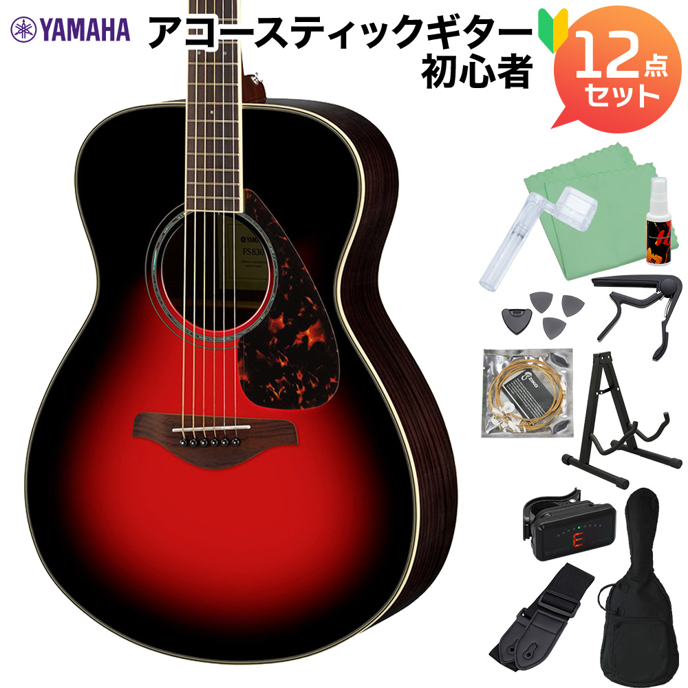 YAMAHA FS830 DSR アコースティックギター初心者12点セット 【ヤマハ】【オンラインストア限定】