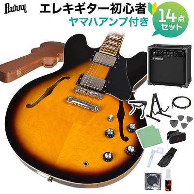 Burny SRSA65 BS エレキギター初心者14点セット 【ヤマハアンプ付き