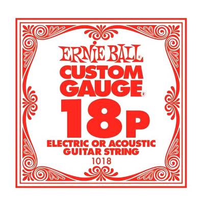 ERNiE BALL 1018P エレキギター／アコギ弦 018 プレーンスチール 【バラ弦1本】 アーニーボール 