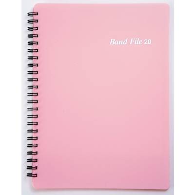 バンドファイル リングタイプ 20ポケット(40ページ) 【バンドファイル BF1015-02 ピンク】