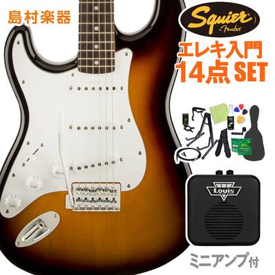 Squier by Fender Affinity Series Stratocaster Left-Handed Laurel Fingerboard Brown Sunburst エレキギター 初心者14点セット 【ミニアンプ付き】 ストラトキャスターレフトハンド 【スクワイヤー / スクワイア】【オンラインストア限定】