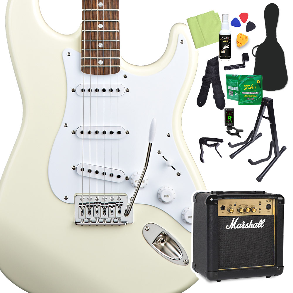 Squier by Fender Bullet Stratocaster Arctic White エレキギター初心者14点セット 【マーシャルアンプ付き】 ストラトキャスター 【スクワイヤー / スクワイア】