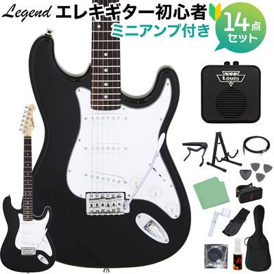 LEGEND LST-MINI BK エレキギター 初心者14点セット 【ミニアンプ付き