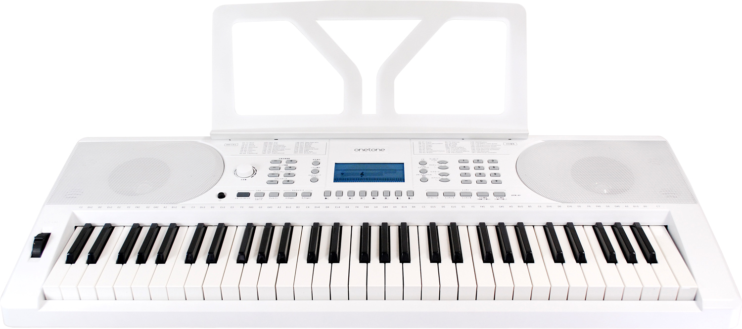 キーボード 電子ピアノ onetone OTK-61S ホワイト 61鍵盤 スタンド 