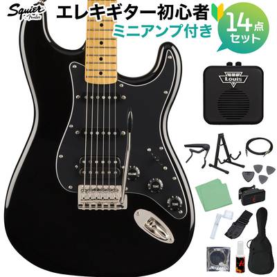 Squier by Fender Classic Vibe '70s Stratocaster HSS, Maple Fingerboard, Black 初心者14点セット 【ミニアンプ付き】 エレキギター ストラトキャスター スクワイヤー / スクワイア 【WEBSHOP限定】