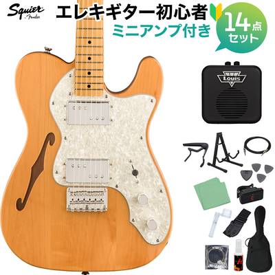 Squier by Fender Classic Vibe '70s Telecaster Thinline, Maple Fingerboard, Natural 初心者14点セット 【ミニアンプ付き】 エレキギター テレキャスター スクワイヤー / スクワイア 【WEBSHOP限定】