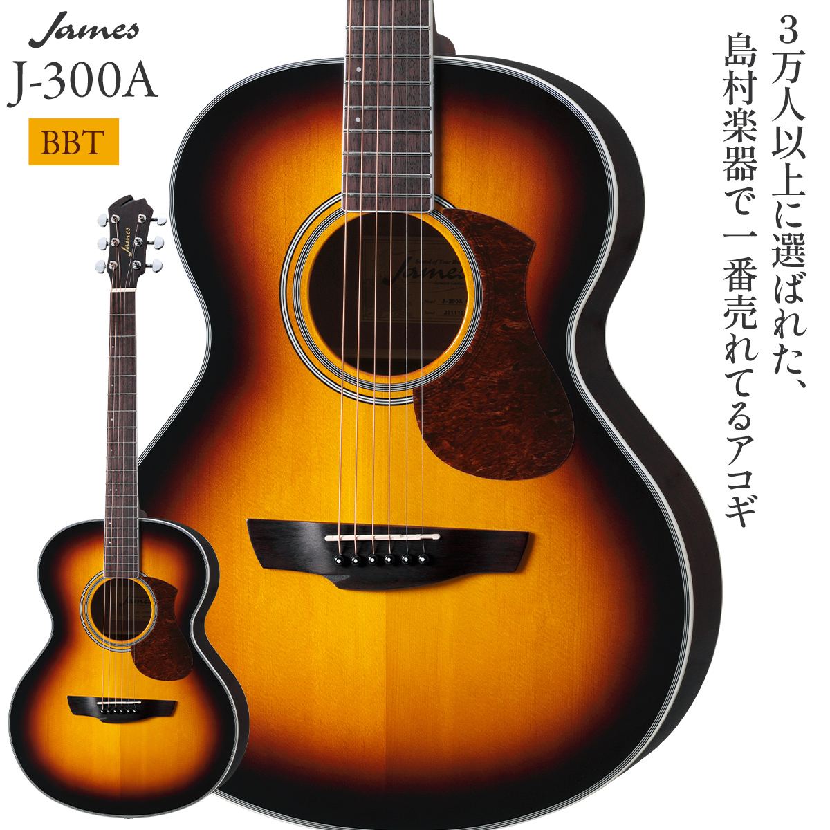 James J-300A BBT (ブラウンバースト) アコースティックギター 【ジェームス】