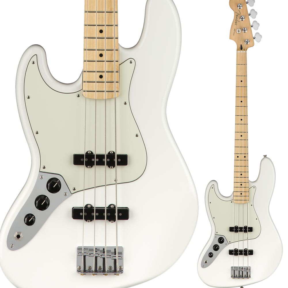 Maple,　FENDER　フェンダー　Left　Jazz　Polar　ベースギター　Fender　左利き用　ベース　Player　Bass,　Handed　White