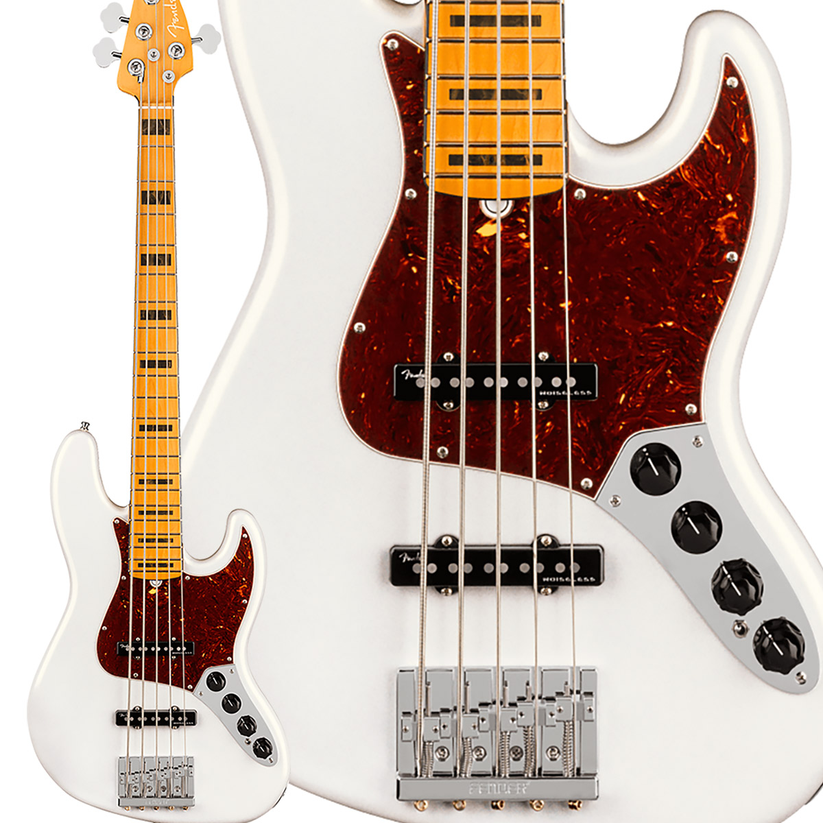 Fender American Ultra Jazz Bass V Maple Fingerboard Arctic Pearl ...
