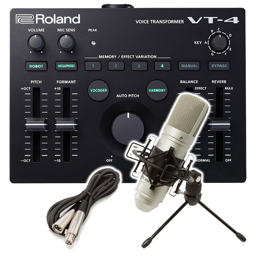 Roland AIRA VT-4 TASCAM製 高音質コンデンサーマイクセット（シルバー