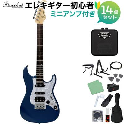 Bacchus GS-Mini DLPB エレキギター初心者14点セット 【ミニアンプ付き 