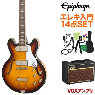 Epiphone Casino Coupe Vintage Sunburst エレキギター 初心者14点セット【VOXアンプ付き】 カジノ フルアコ 【エピフォン】