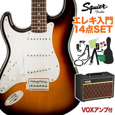 Squier by Fender Affinity Series Stratocaster Left-Handed Laurel Fingerboard Brown Sunburst エレキギター 初心者14点セット 【VOXアンプ付き】 ストラトキャスターレフトハンド 【スクワイヤー / スクワイア】