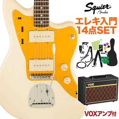 Squier by Fender J Mascis Jazzmaster Laurel Fingerboard Vintage White 初心者14点セット 【VOXアンプ付き】 エレキギター ジャズマスター J マスシス シグネチャーモデル スクワイヤー / スクワイア 