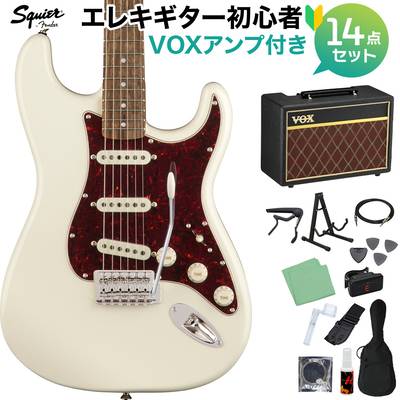 Squier by Fender Classic Vibe '70s Stratocaster Laurel Fingerboard Olympic White 初心者14点セット 【VOXアンプ付き】 エレキギター ストラトキャスター スクワイヤー / スクワイア 