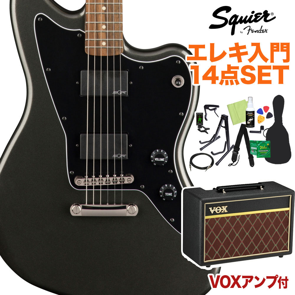 Squier by Fender Contemporary Active Jazzmaster HH ST Laurel Fingerboard Graphite Metallic 初心者14点セット 【VOXアンプ付き】 エレキギター ジャズマスター 【スクワイヤー / スクワイア】