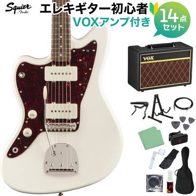Squier by Fender Classic Vibe '60s Jazzmaster Left-Handed Laurel Fingerboard Olympic White 初心者14点セット 【VOXアンプ付き】 エレキギター ジャズマスター レフトハンド 【スクワイヤー / スクワイア】