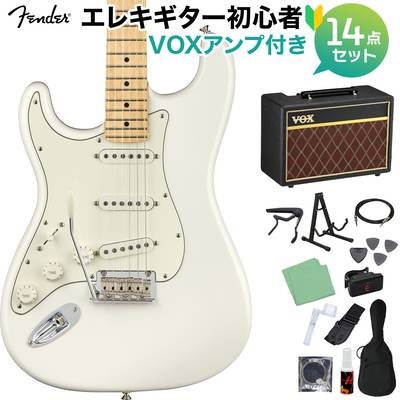 Fender Player Stratocaster Left-Handed Maple Fingerboard Polar White 初心者14点セット 【VOXアンプ付き】 ストラトキャスター レフトハンド フェンダー 