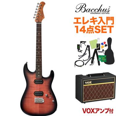 Bacchus G-STUDIO FM-HH/R LRED-B エレキギター初心者14点セット 【VOX