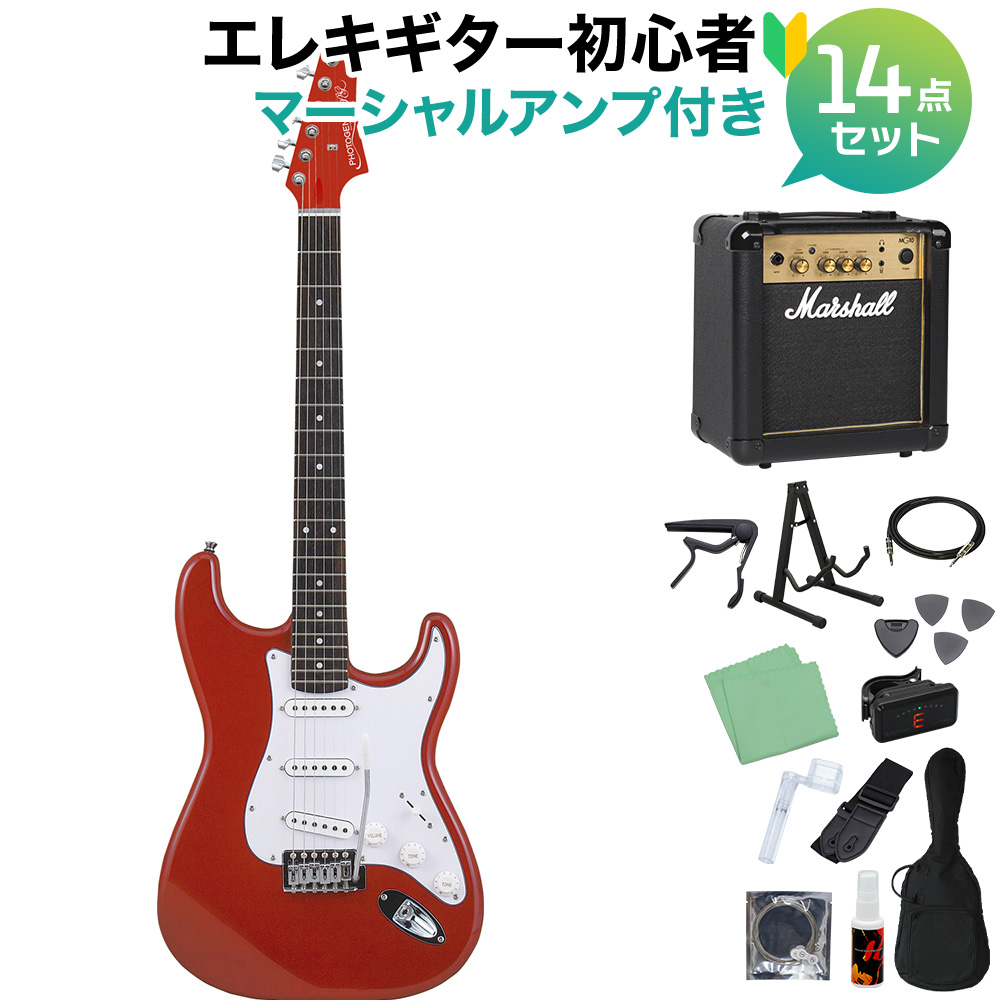 PLAYTECH ST250 Red アンプ チューナー ストラップ ギター弦付