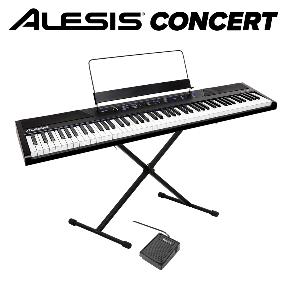 ALESIS Concert スタンドセット 電子ピアノ フルサイズ・セミウェイト88鍵盤 【アレシス コンサート】【Recital上位機種】