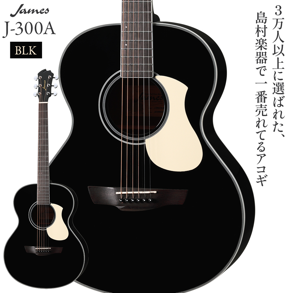 James J-300A Black アコースティックギター oooタイプ ジェームス ...