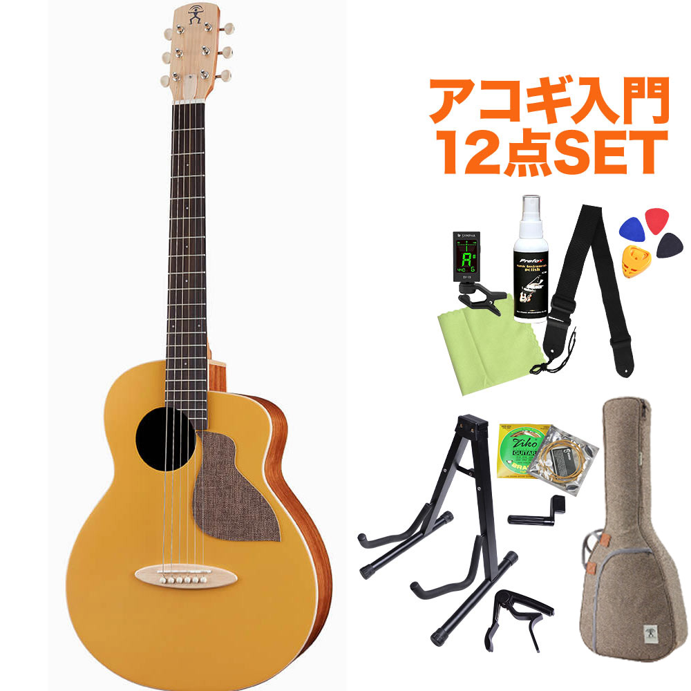 aNueNue aNN-MC10-GG Golden Glow アコースティックギター初心者12点セット ミニギター 【BirdGuitar Colorシリーズ】 【アヌエヌエ】