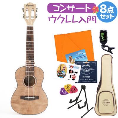 Bamboo Guitars Fairy Concert ウクレレ初心者セット スタンド付き入門8点セット コンサートウクレレ バンブーギターズ BU-23RUK