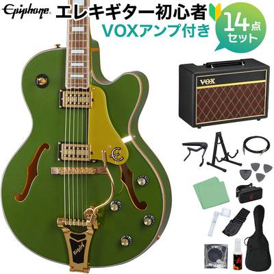 Epiphone Emperor Swingster Forest Green Metaric エレキギター 初心者14点セット VOXアンプ付き フルアコギター エピフォン 