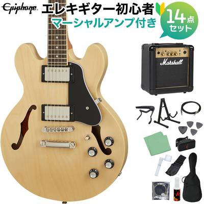 Epiphone ES-339 Natural エレキギター 初心者14点セット マーシャルアンプ付き セミアコギター エピフォン ES339