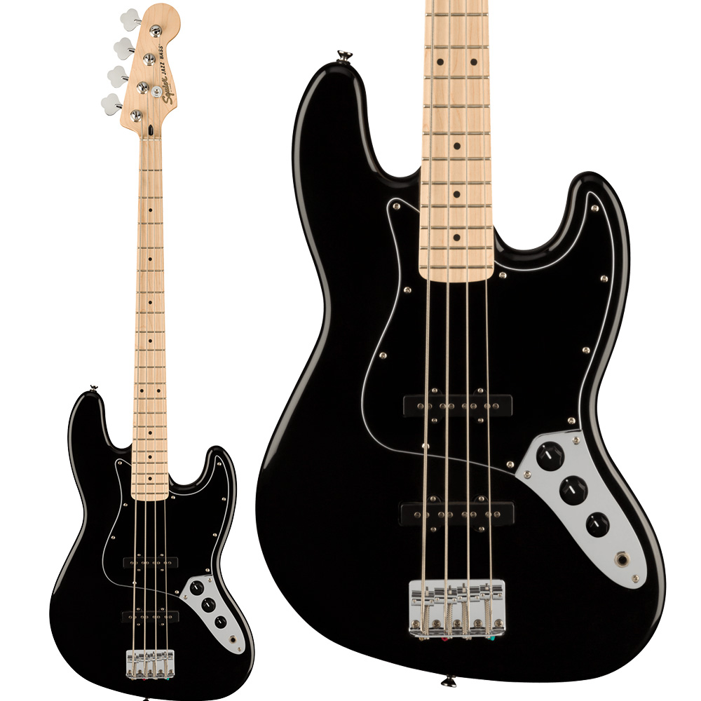 Squier by Fender Affinity Series Jazz Bass Maple Fingerboard Black Pickguard Black エレキベース ジャズベース 【スクワイヤー / スクワイア】