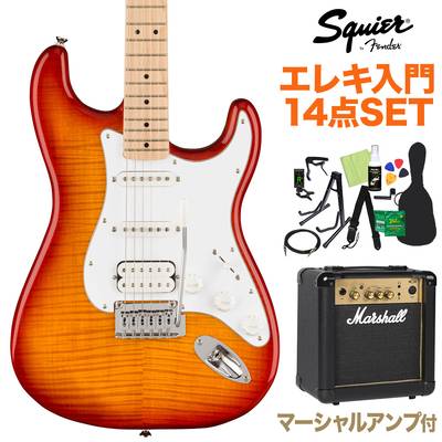 Squier by Fender Affinity Series Stratocaster FMT HSS Maple Fingerboard White Pickguard Sienna Sunburst エレキギター初心者14点セット【マーシャルアンプ付き】 ストラトキャスター スクワイヤー / スクワイア 