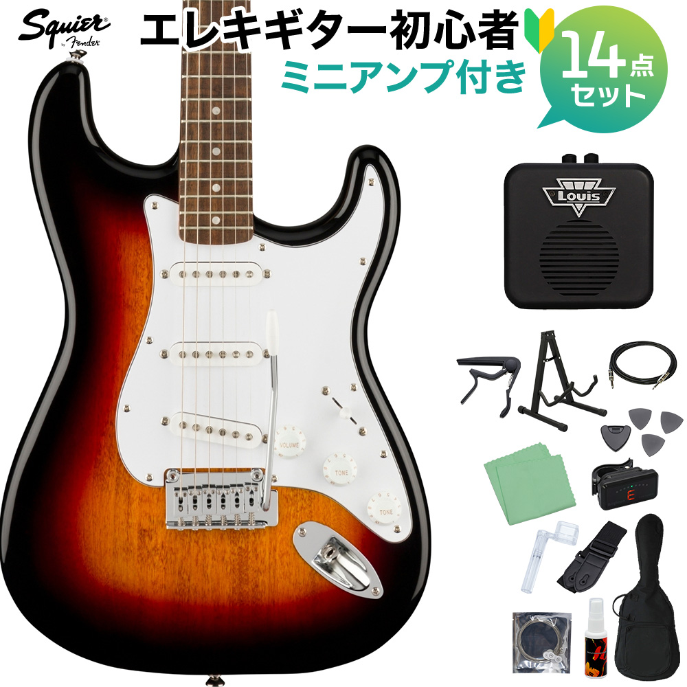 Squier by Fender スクワイヤー / スクワイア Affinity Series Stratocaster Laurel Fingerboard White Pickguard 3-Color Sunburst エレ