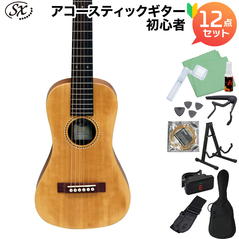 新品　ミニギター ソフトケース付き インテリア ミニアコースティックギター