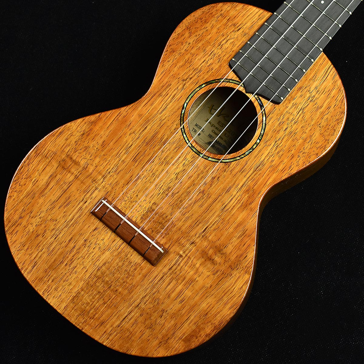 tkitki ukulele HKC-ABALONE Ebony Custom S/N：369-005 【国産