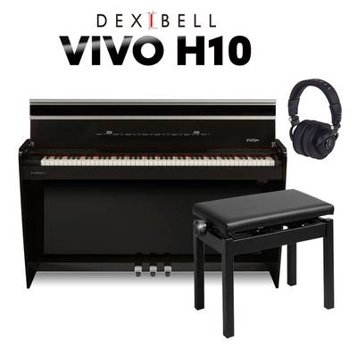 DEXIBELL VIVO H10 Black Polished 高低自在イス・純正ヘッドホンセット 電子ピアノ 88鍵盤 【デキシーベル 黒艶 ブラック】【配送設置無料・代引不可】